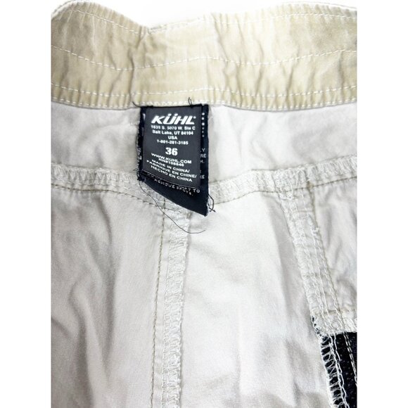 Kuhl Cargo Shorts Men 36 X 12 Tan Patina  Cotton/Nylon Light Hiking Gorpcore GUC - Picture 8 of 10